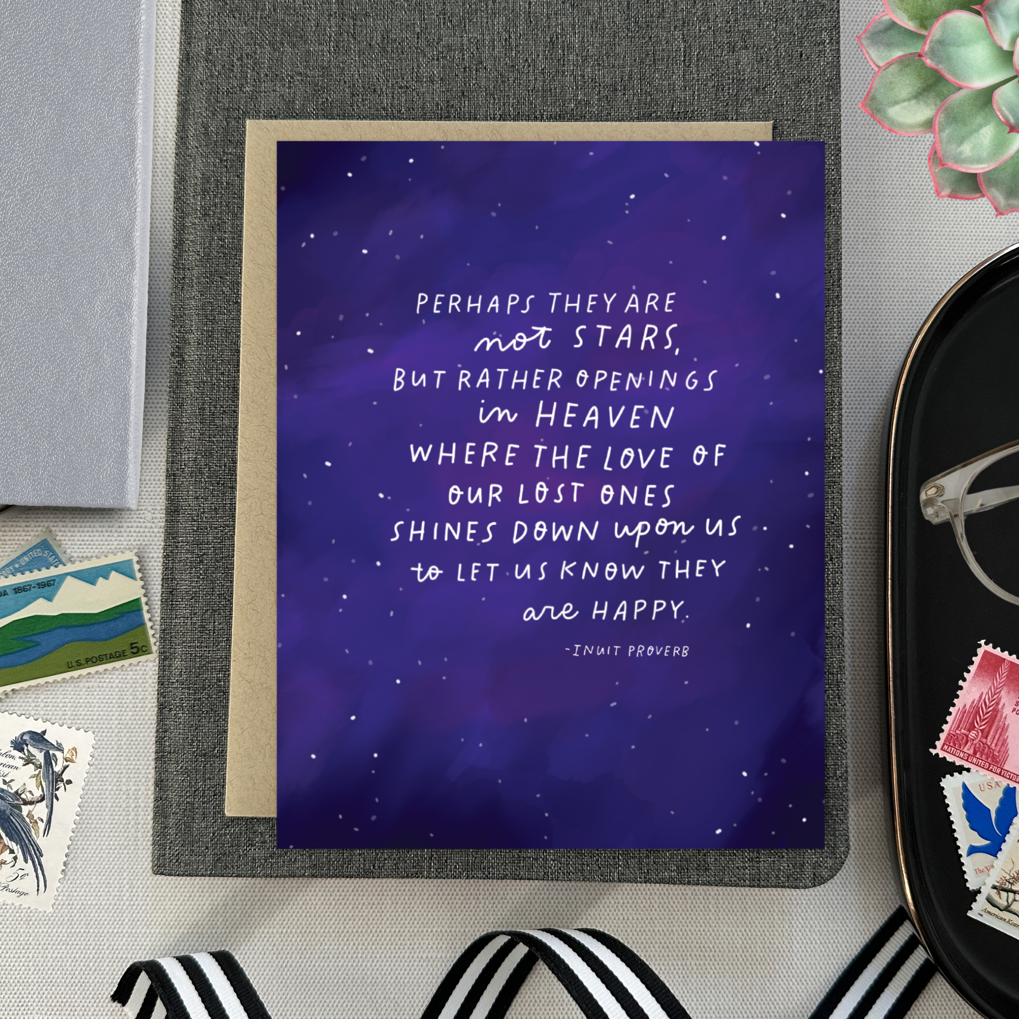 Sympathy greeting card with an Inuit proverb