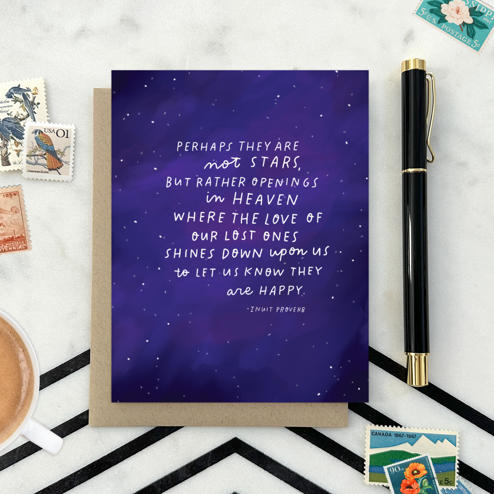 Sympathy greeting card with an Inuit proverb