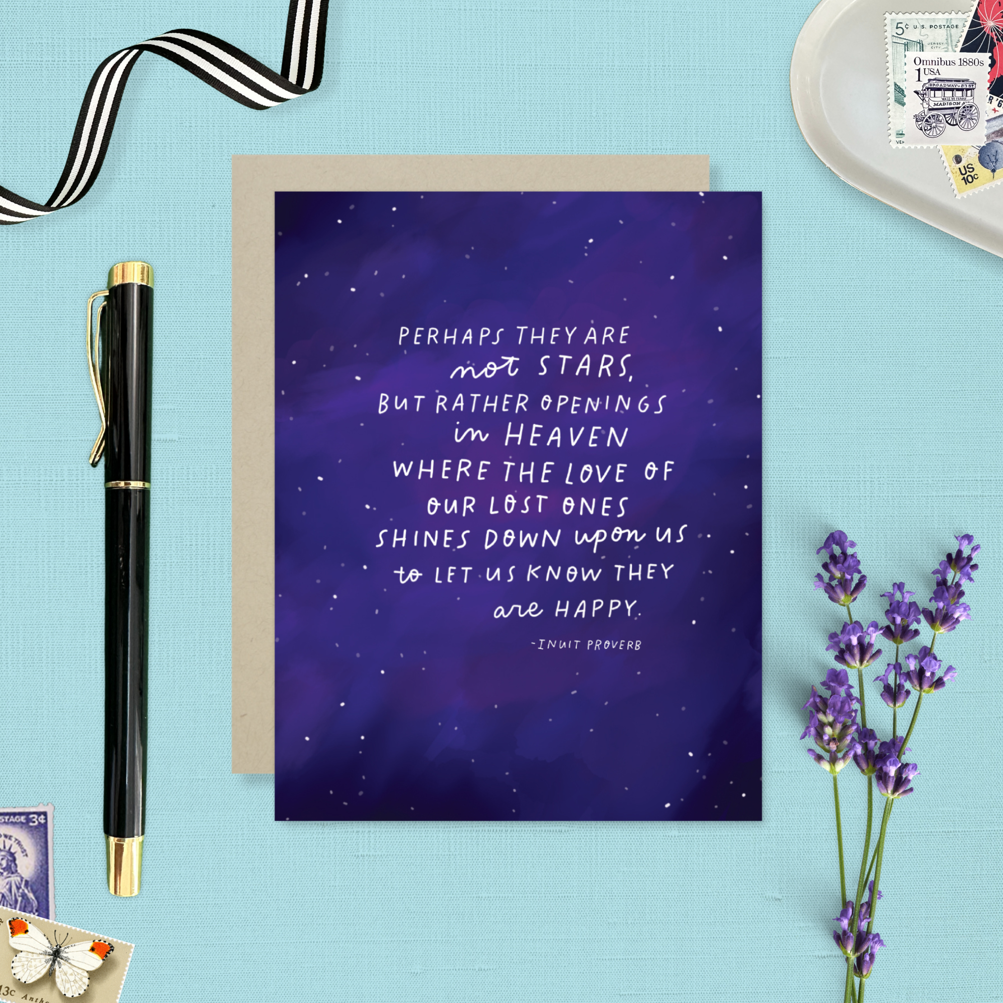 Sympathy greeting card with an Inuit proverb