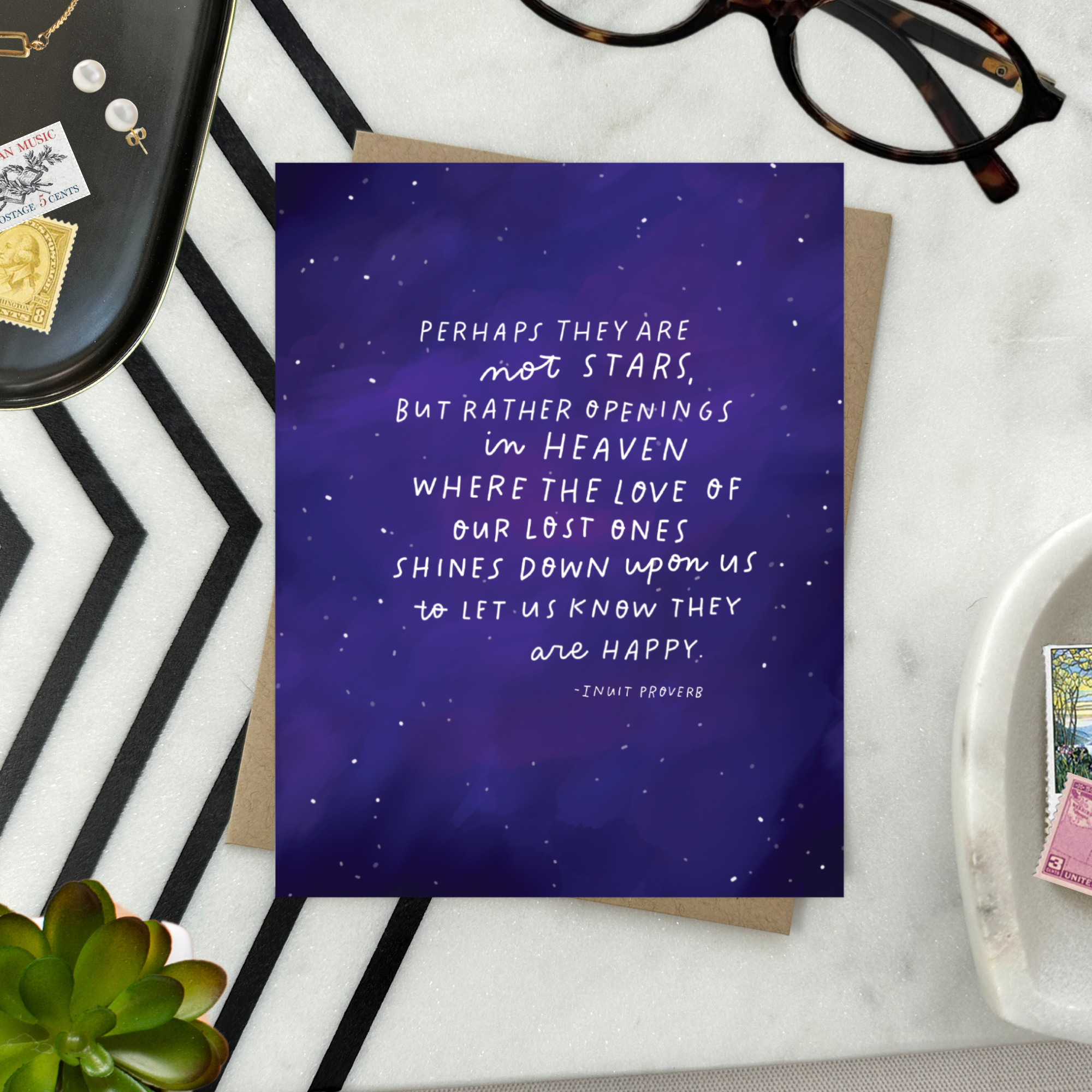 Sympathy greeting card with an Inuit proverb