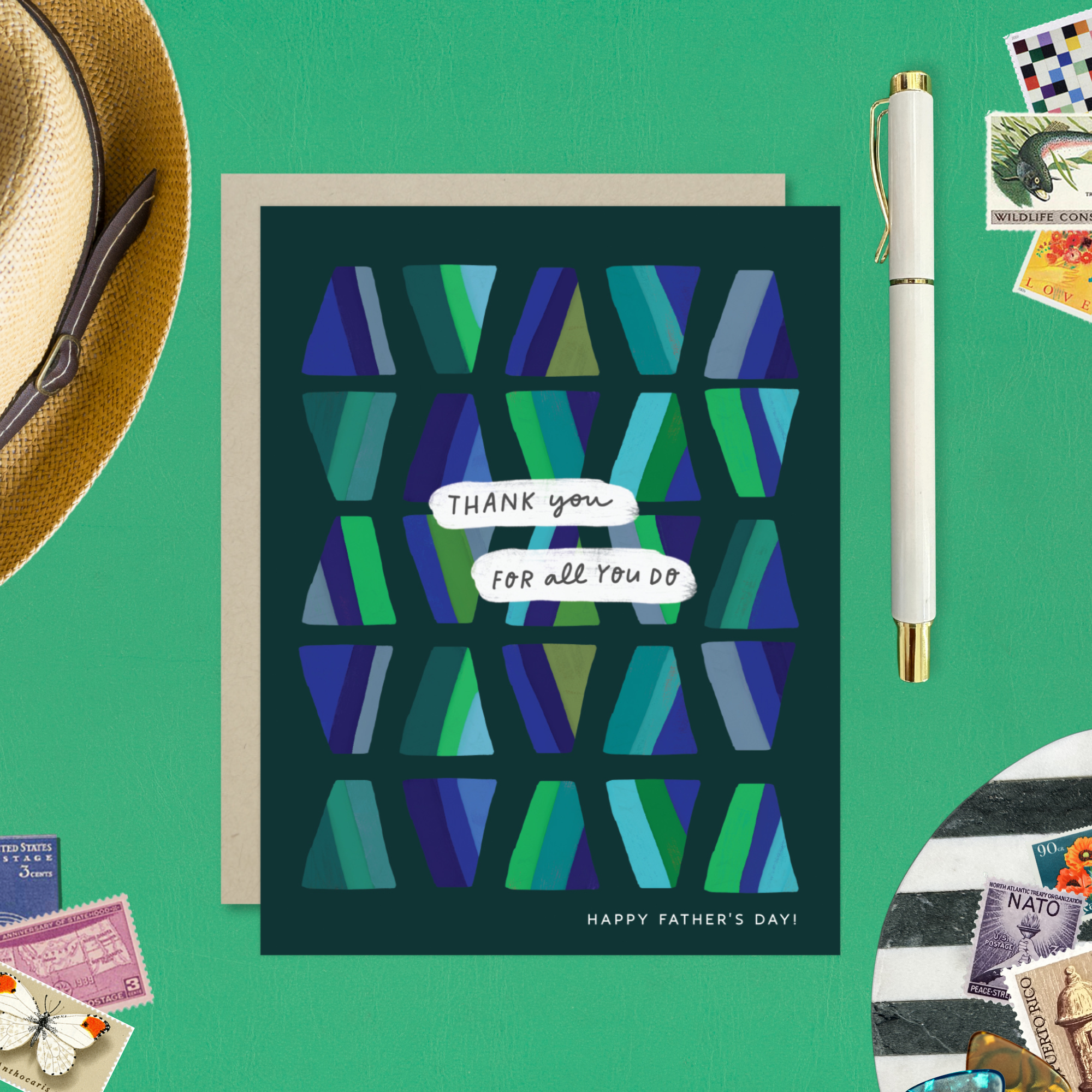 Father's day card with 'thank you for all you do' text