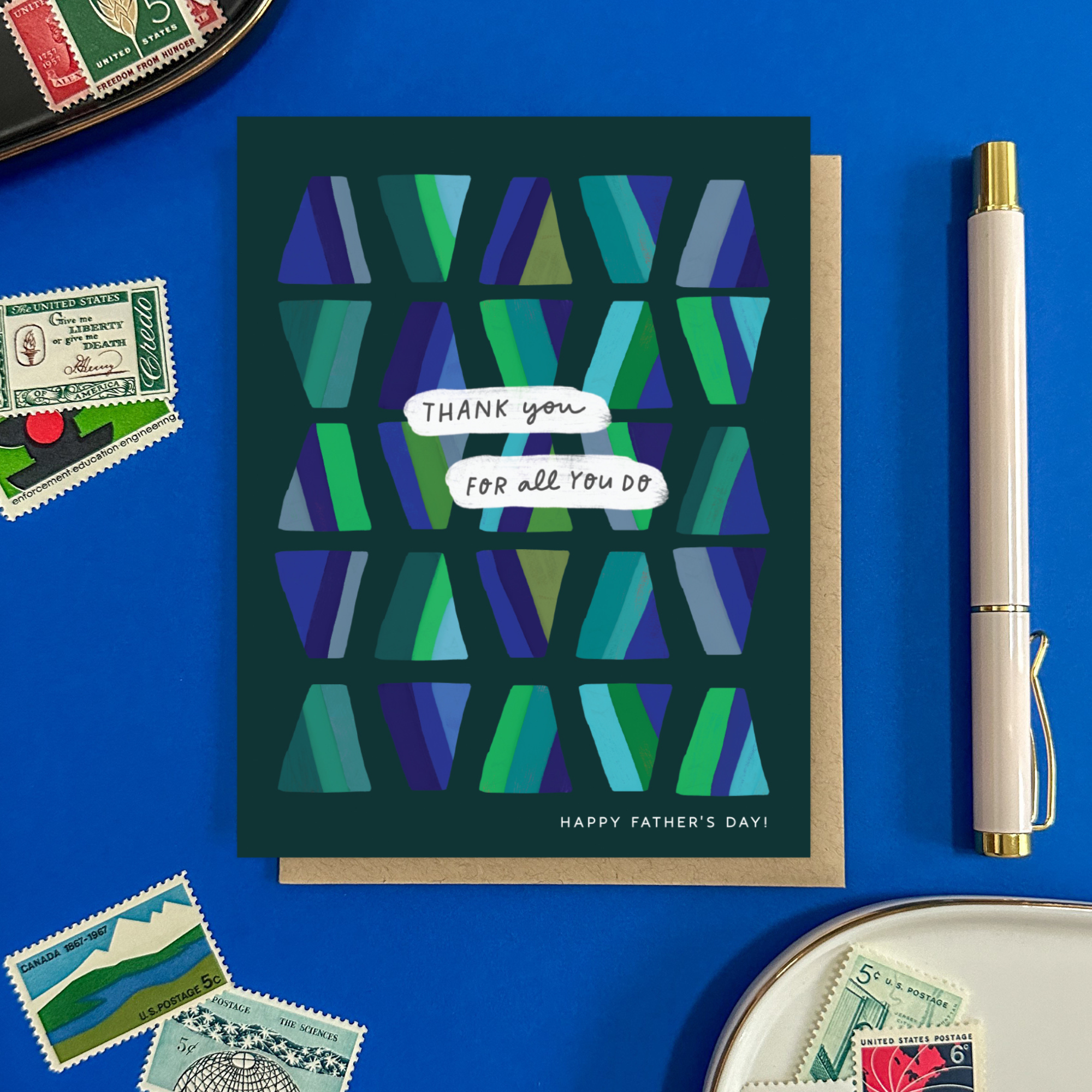 Father's day card with 'thank you for all you do' text