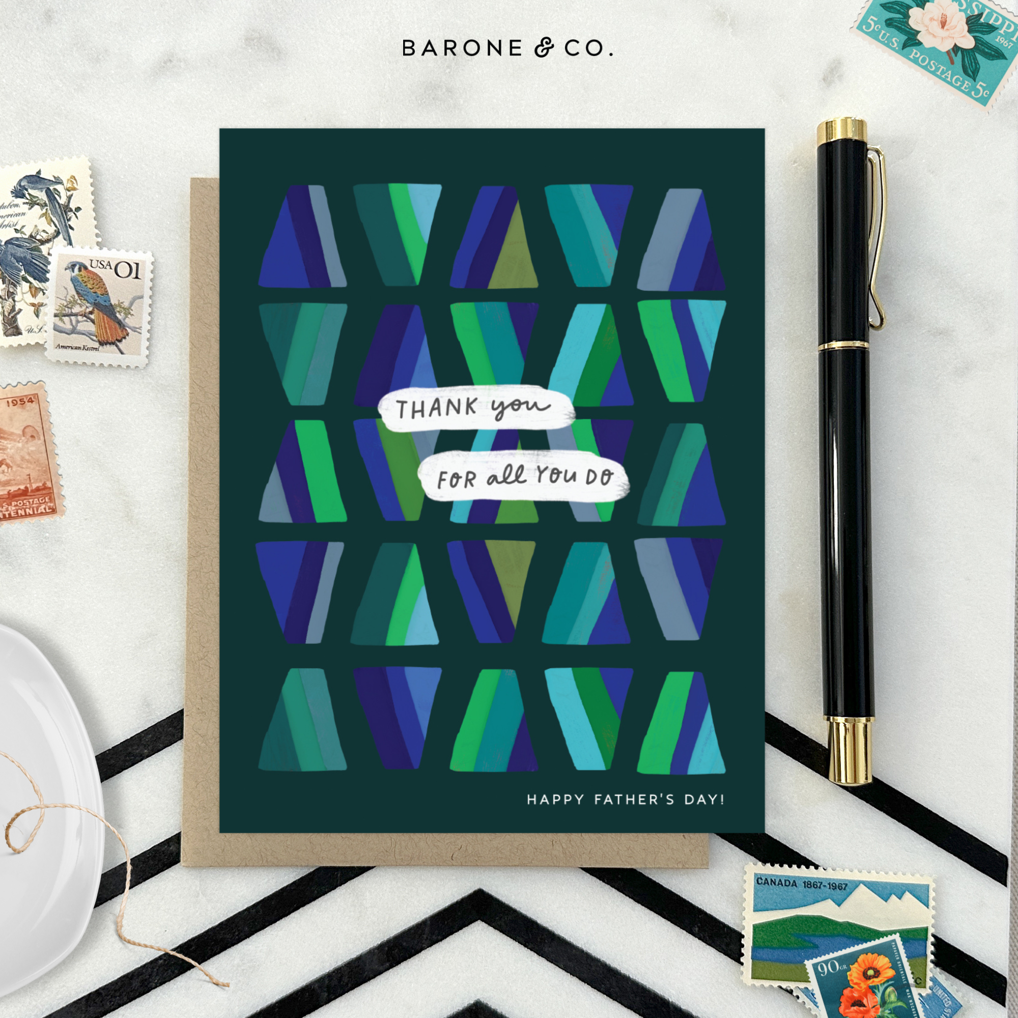 Father's day card with 'thank you for all you do' text