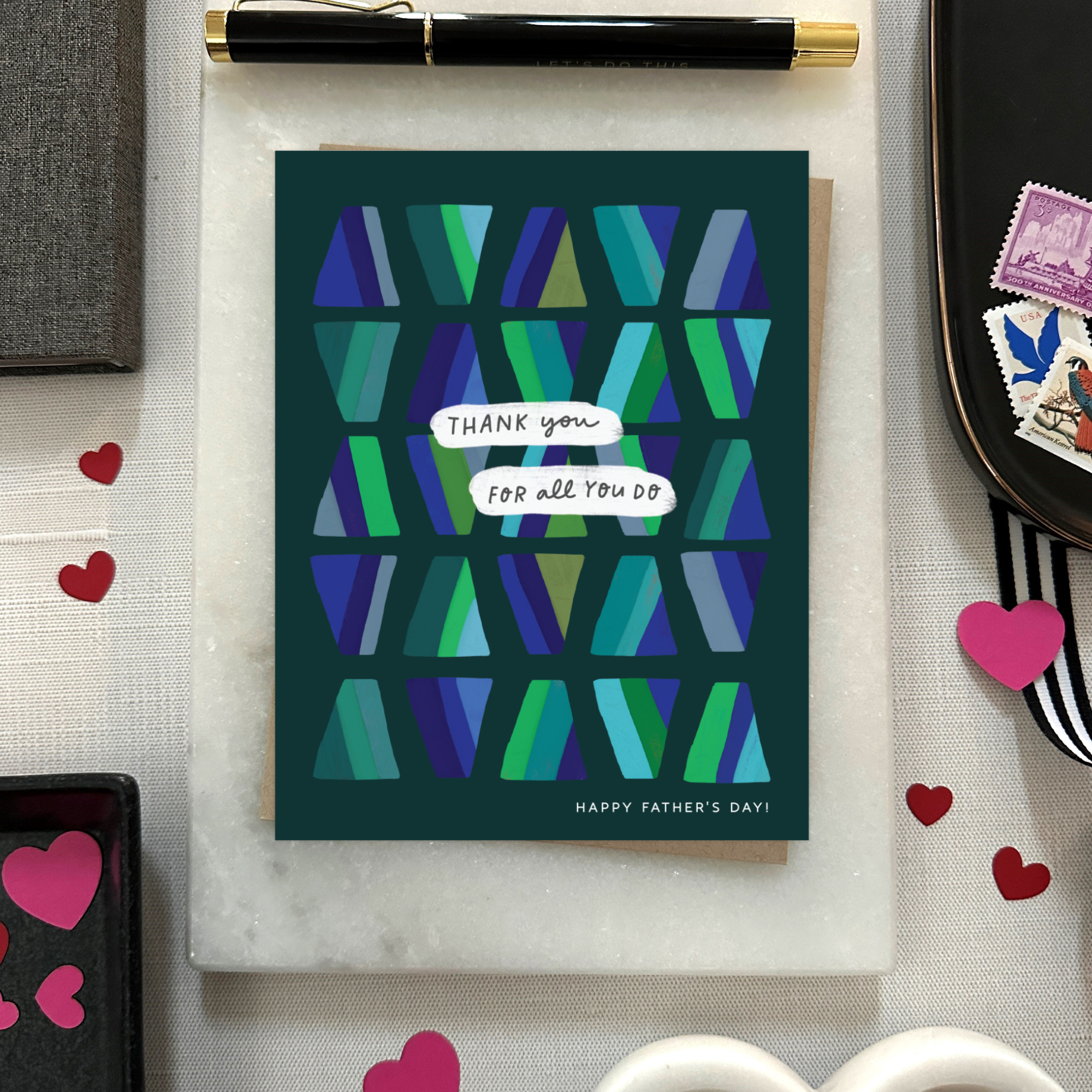 Father's day card with 'thank you for all you do' text