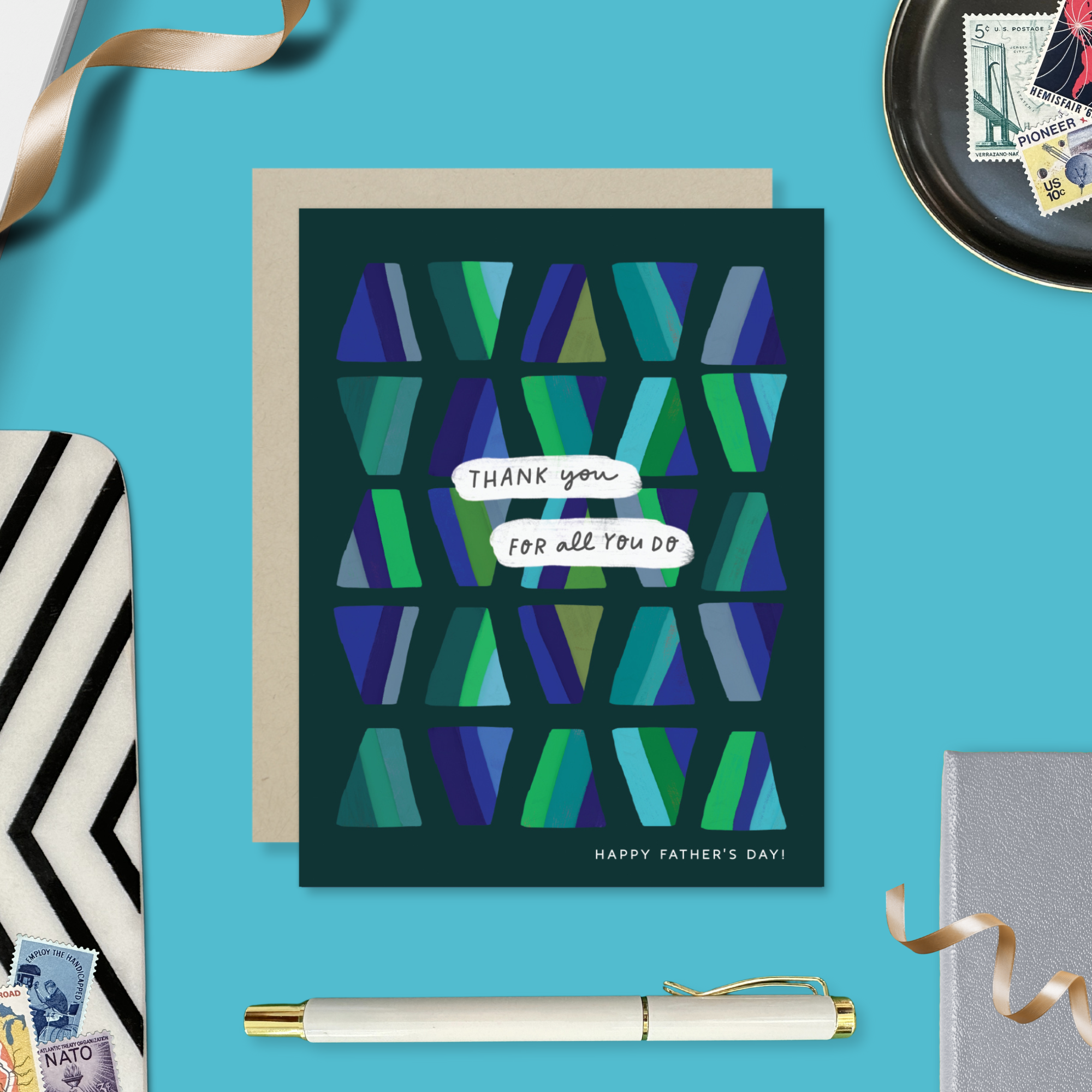 Father's day card with 'thank you for all you do' text