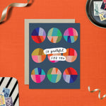 Thank you greeting card featuring a grid of colorful, hand-painted patchwork circles and the handwritten words So Grateful for You.