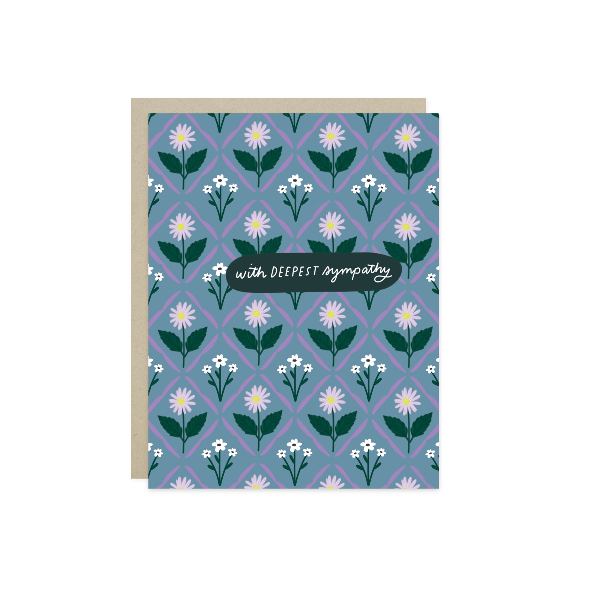 Sympathy greeting card with "with deepest sympathy" text