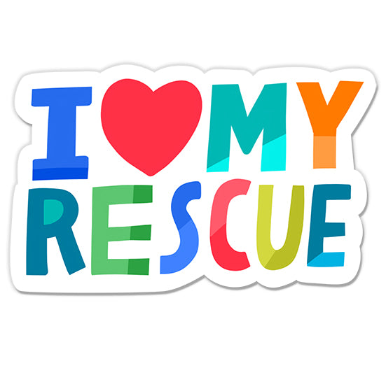I Heart My Rescue Die-cut Sticker – Barone & Co.